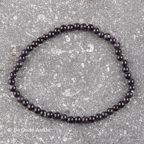 Monnikenagaat blauw - kogelarmband 4mm