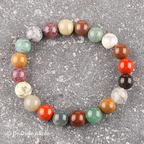 Edelstenen mix - kogelarmband 10mm