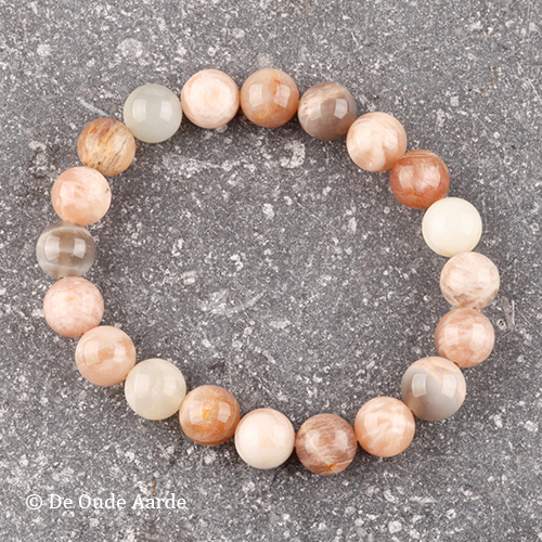 Maansteen - kogelarmband 10mm