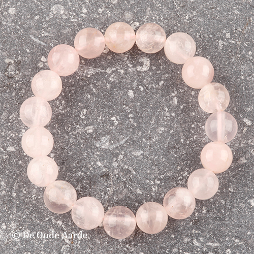 Rozekwarts - kogelarmband 10mm