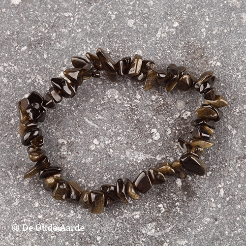 Obsidiaan goud - splitterarmband