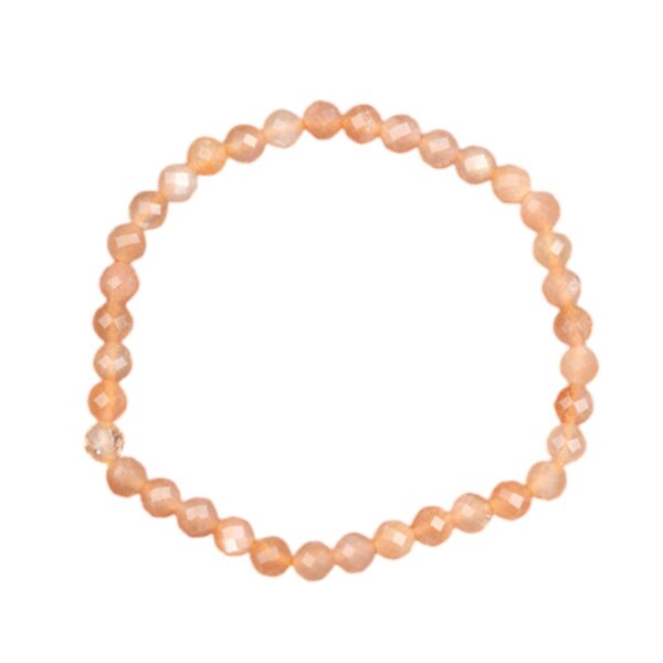 Maansteen roze - kinderarmband facet 4mm