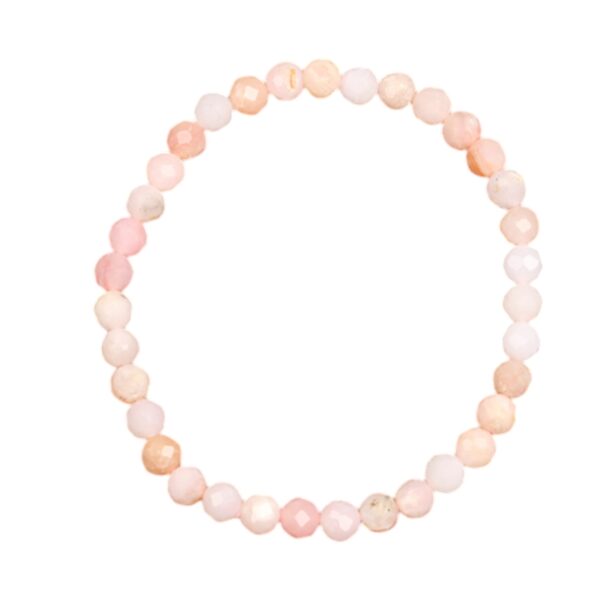 Opaal roze andes - kinderarmband facet 4mm