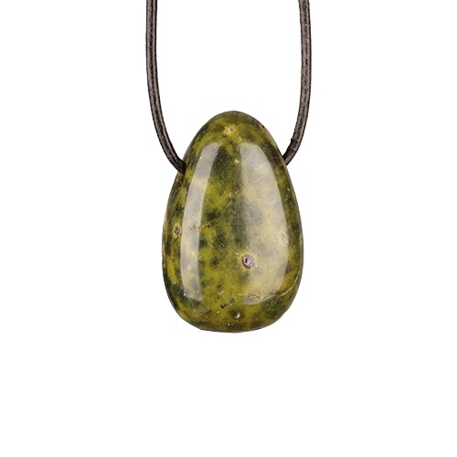 Doorboorde hanger - Serpentijn & Stichtiet