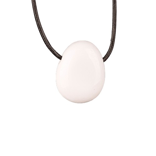 Doorboorde hanger - Opaal (witte melk)