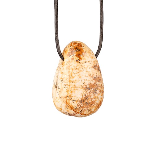 Doorboorde hanger - Jaspis (picture stone)