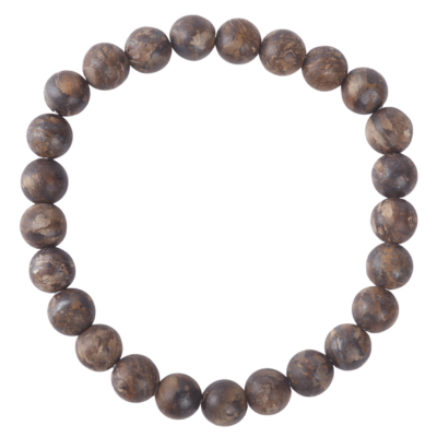 Bronziet - kogelarmband - mat - 20cm