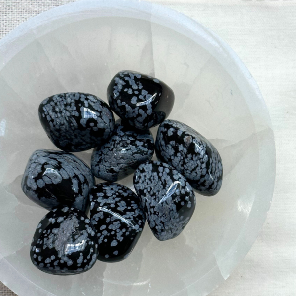 Trommelsteen - Sneeuwvlok Obsidiaan