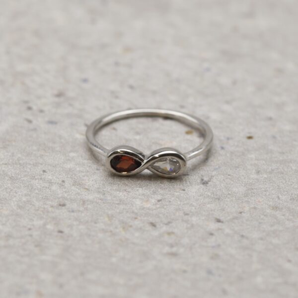 Ring - Granaat / Zirkonia