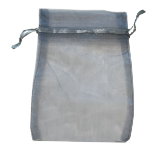 Organza zakje 180x130mm donker grijs