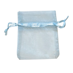 Organza zakje 90x70mm blauw