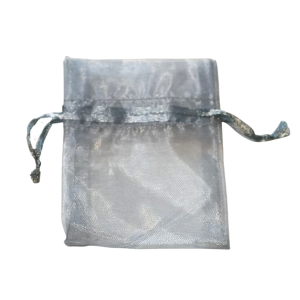 Organza zakje 90x70mm grijs