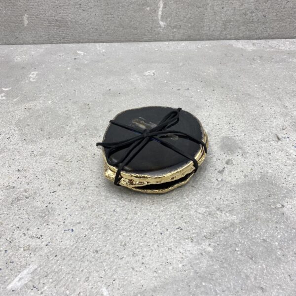 Agaat onderzetters - gold plated XL