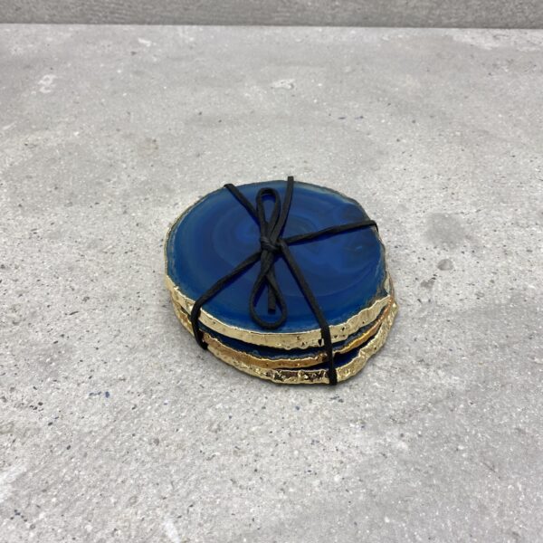 Agaat onderzetters - gold plated XL