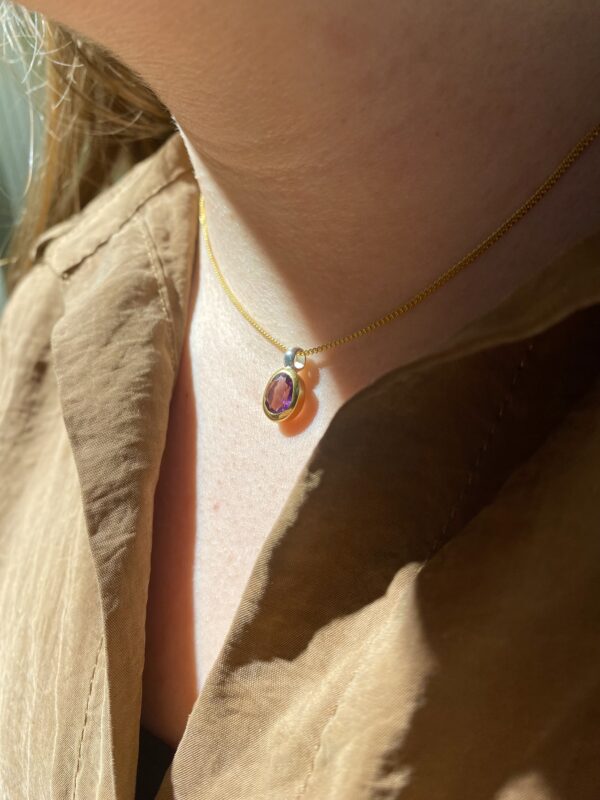 Amethist - Goldplated hanger - Afbeelding 2
