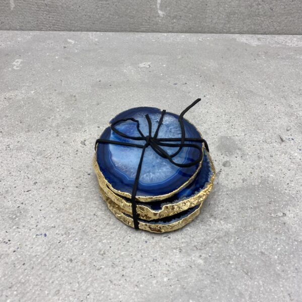 Agaat onderzetters - gold plated XL