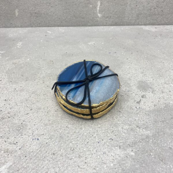 Agaat onderzetters - gold plated XL