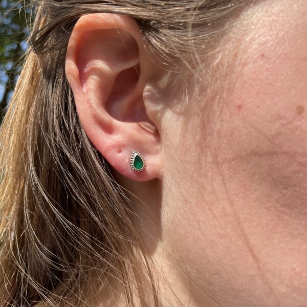 Agaat gebeitst - oorstekers - druppel met rand