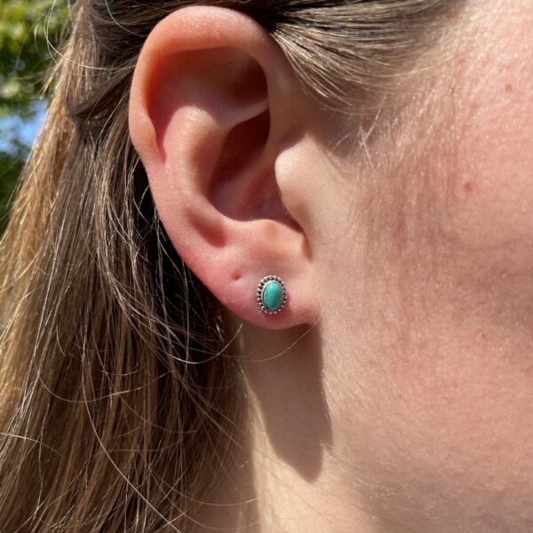 Howliet gebeitst - oorstekers - ovaal met rand