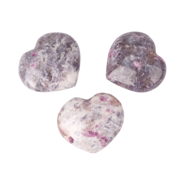 Hart - 50MM - Pegmatiet (Lepidoliet met roze Toermalijn)