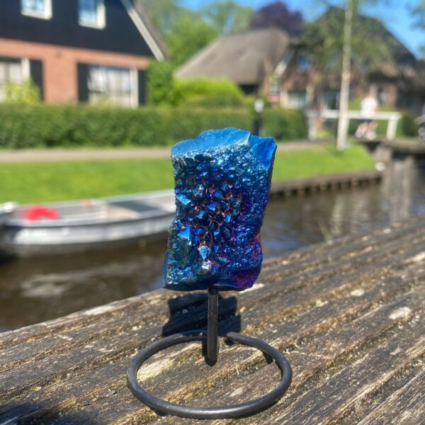 Op standaard - Amethist blue coated mini #2