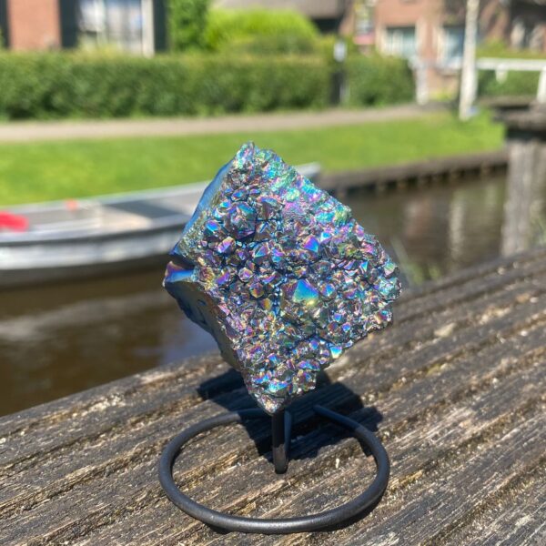 Op standaard - Amethist rainbow coated mini #1
