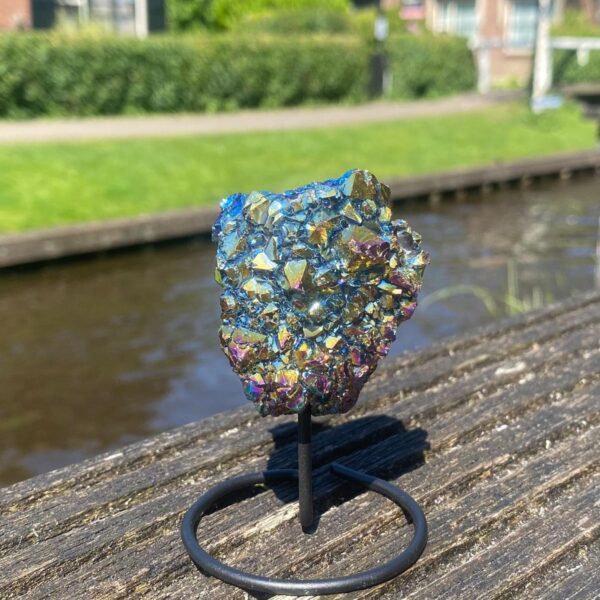 Op standaard - Amethist rainbow coated mini #9