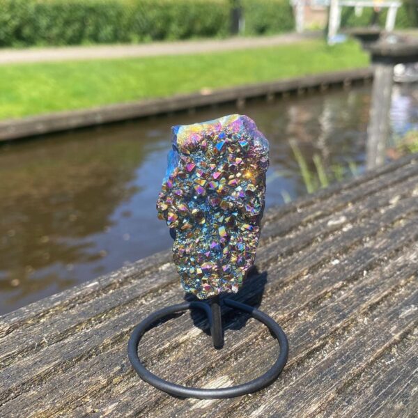 Op standaard - Amethist rainbow coated mini #8
