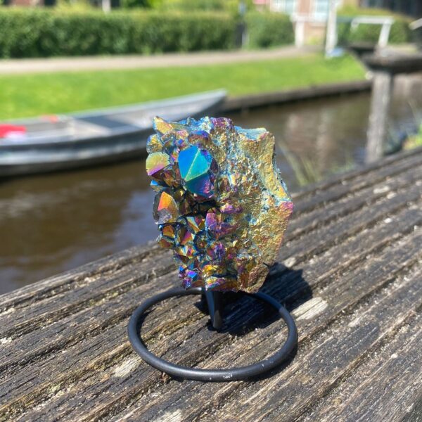 Op standaard - Amethist rainbow coated mini #14