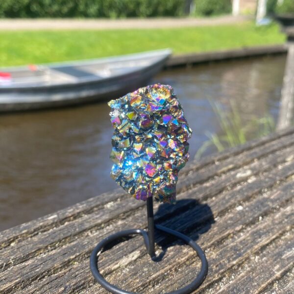 Op standaard - Amethist rainbow coated mini #17