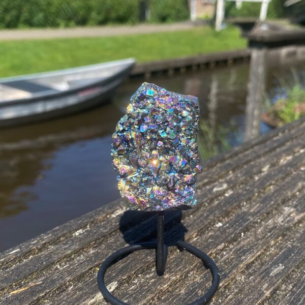 Op standaard - Amethist rainbow coated mini #2