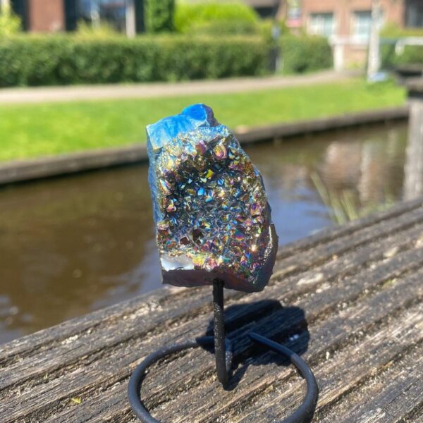 Op standaard - Amethist rainbow coated mini #11