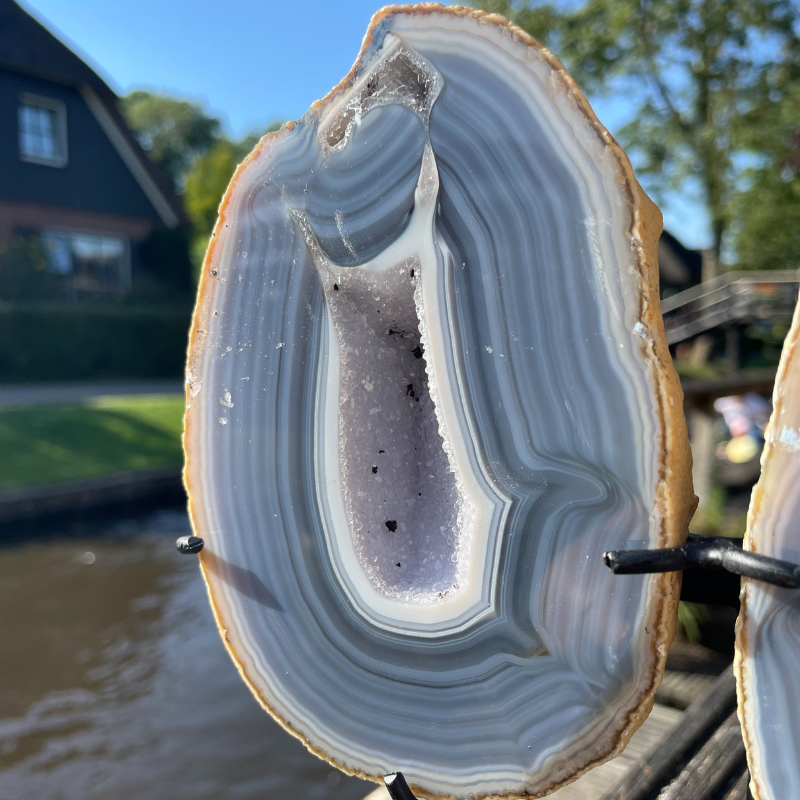 Op standaard - Agaat Geode butterfly #1 - Afbeelding 2