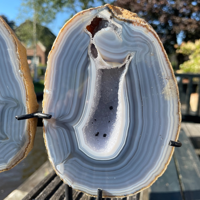 Op standaard - Agaat Geode butterfly #1 - Afbeelding 3