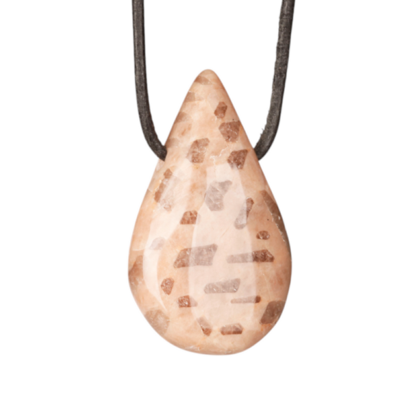 Doorboorde hanger - druppel - Zebra Veldspaat