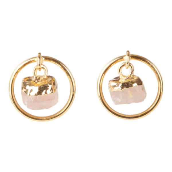 Oorstekers verguld - Rozekwarts