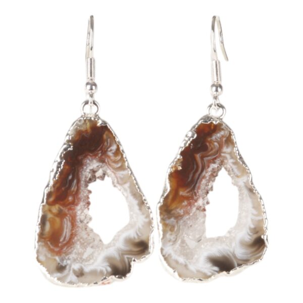 Oorhangers verzilverd - Geode