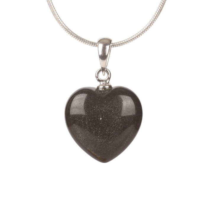 Hanger - Goud Obsidiaan - hartje