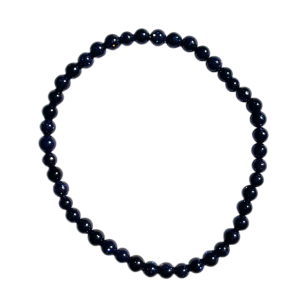 Monnikenagaat blauw - kogelarmband 4mm
