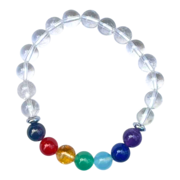 Chakra - Bergkristal - kogelarmband - 8mm