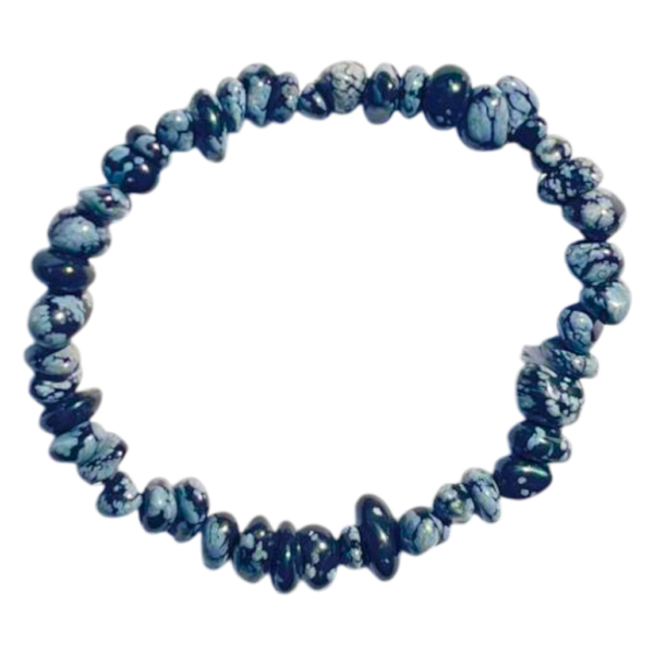 Splitterarmband - Obsidiaan sneeuwvlok