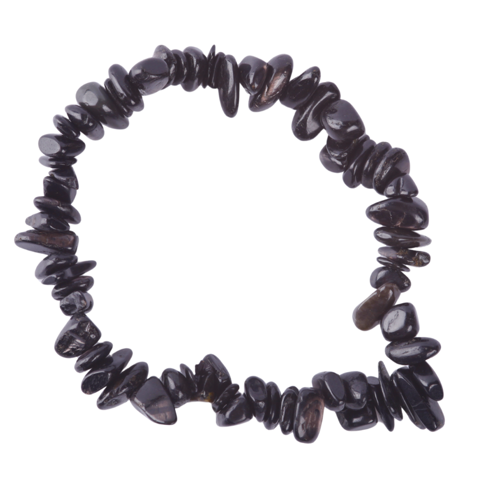 Splitterarmband - Obsidiaan goud