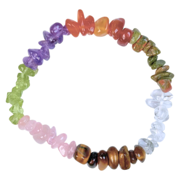 Splitterarmband - round - Chakra (7 kleuren)