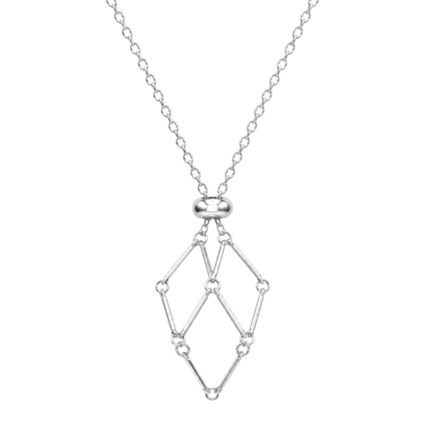Stainless steel ketting met korfje, 45+5cm